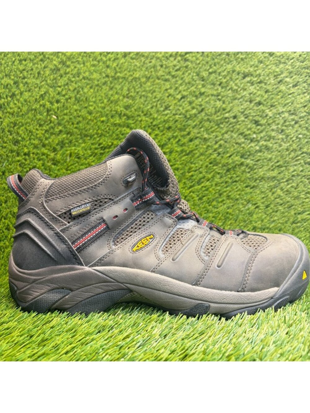 Keen Utility Lansing Mid Mens Size 13EE Gray Waterproof Steel Toe Work Boots